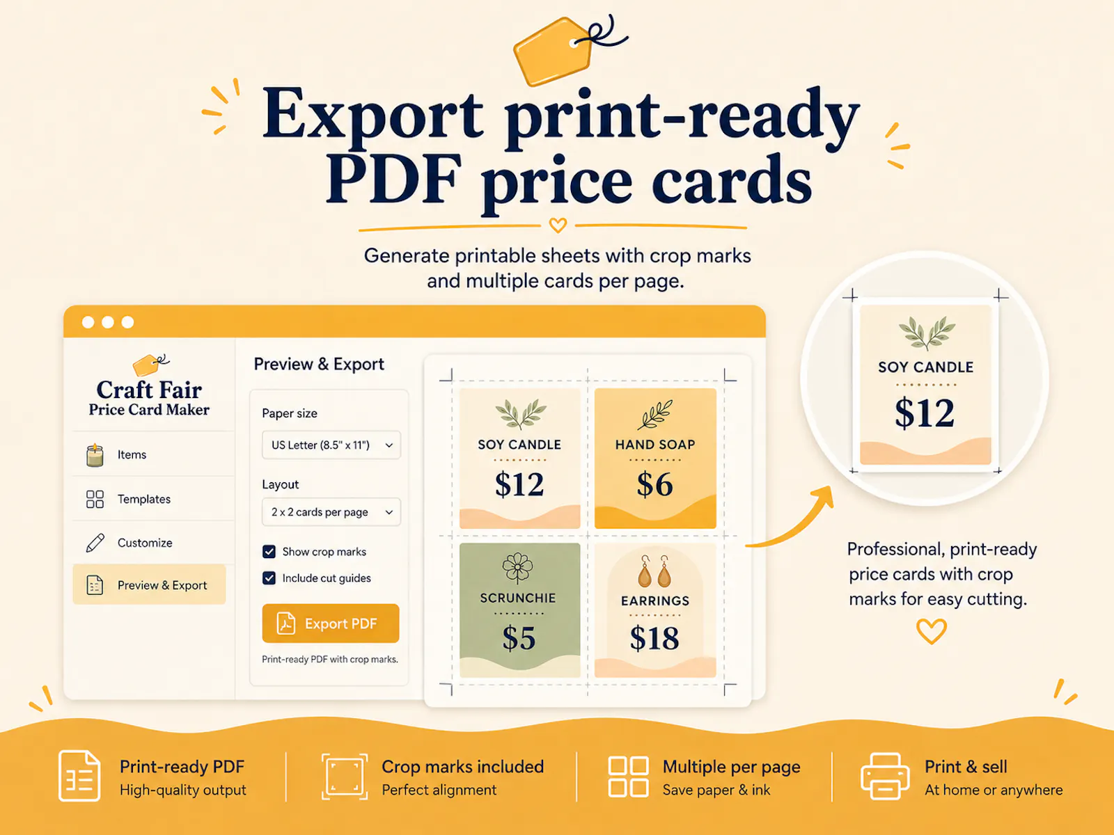 Craft Fair Price Card Maker screenshot 3