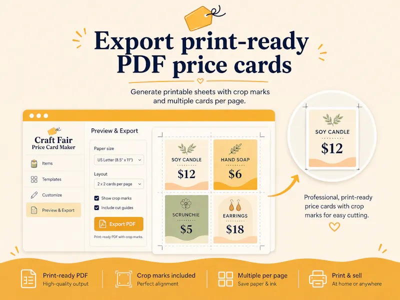 Craft Fair Price Card Maker screenshot 3