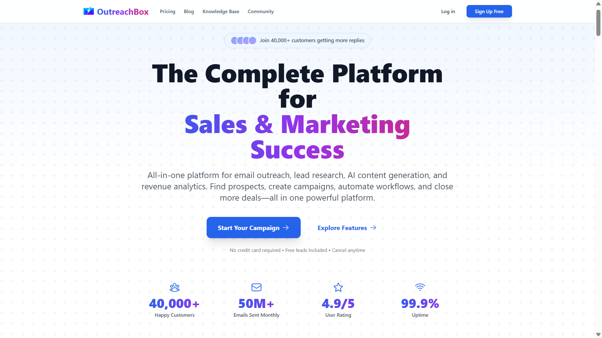 Outreach Box - Screenshot 3 showing product features and functionality