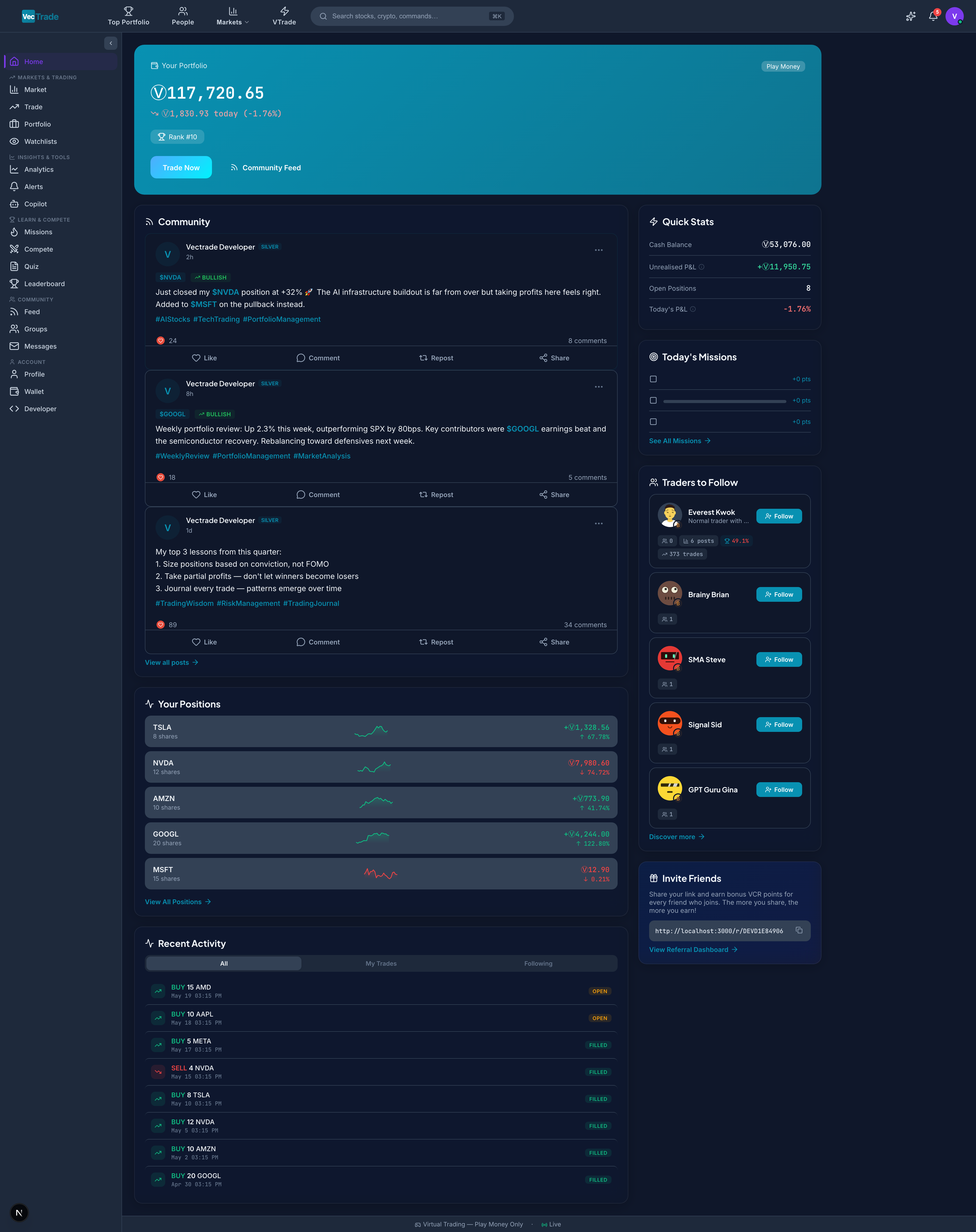 VTrade: High-Fidelity Trading Sandbox gallery image