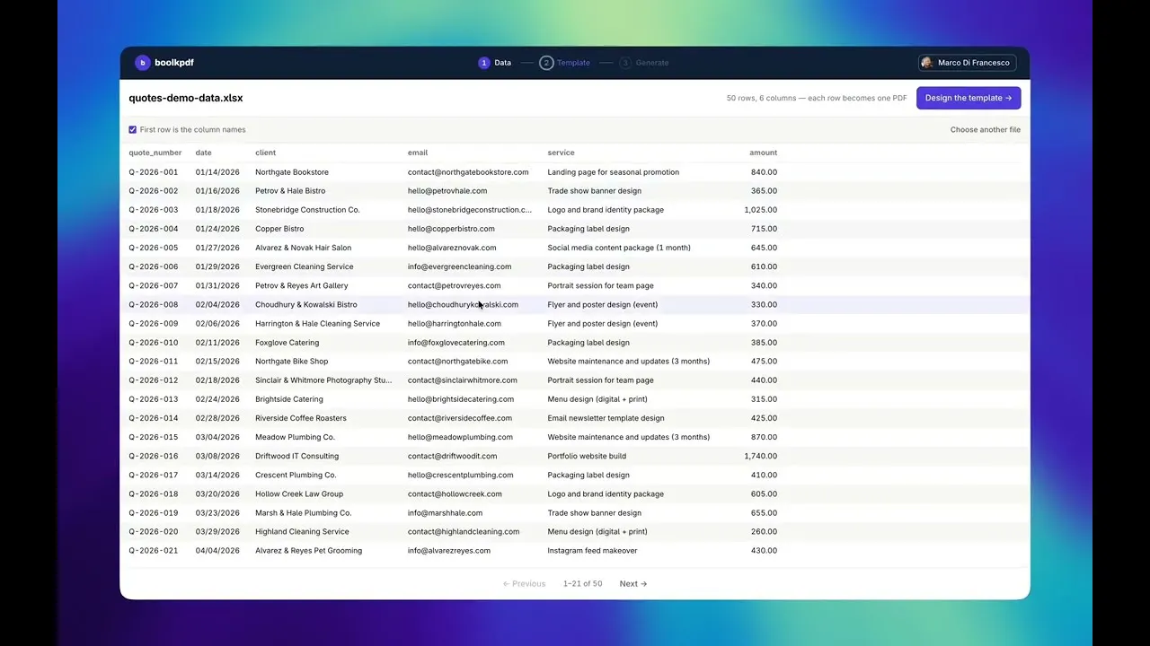 Mail merge from Excel to PDF gallery image