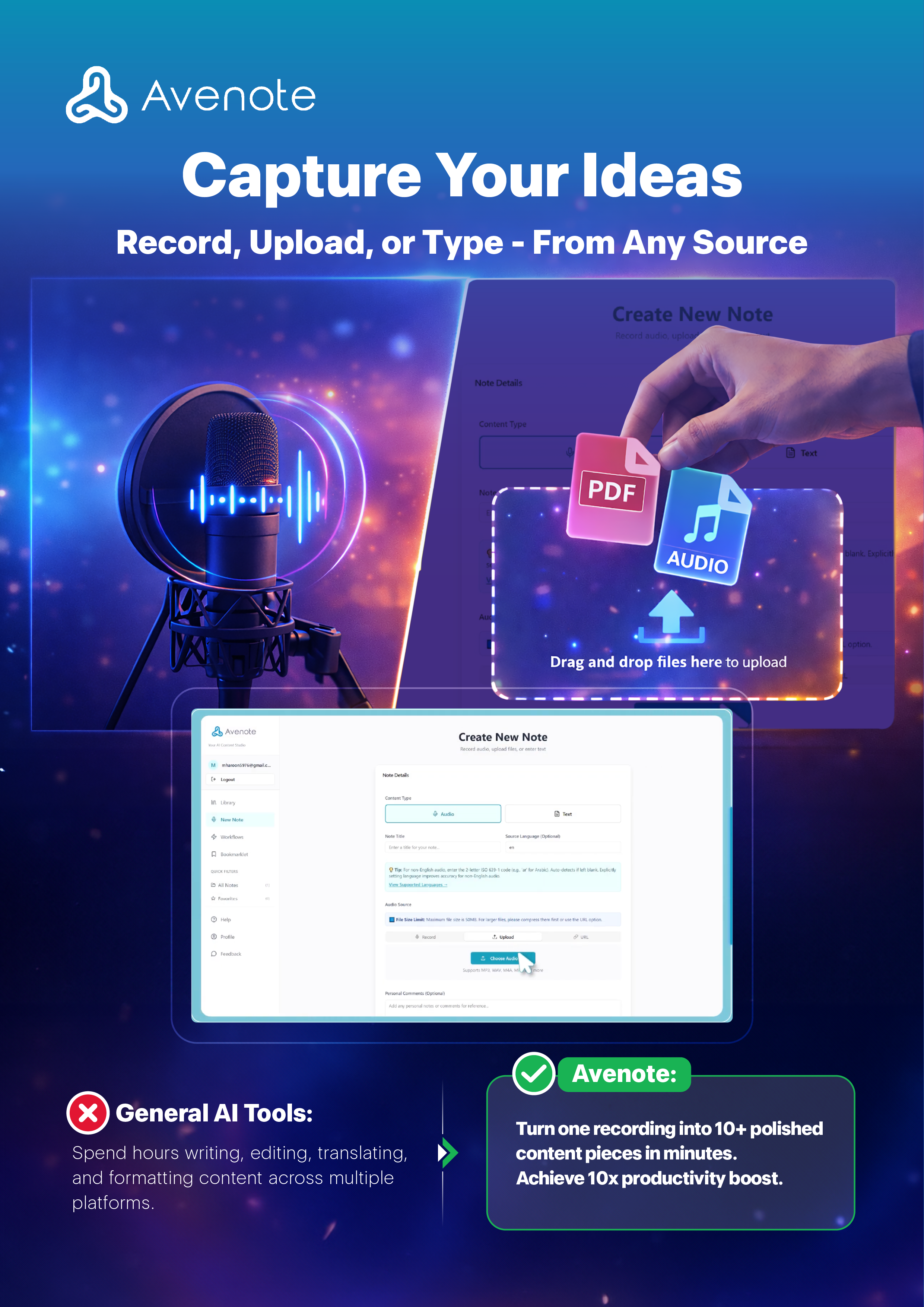 Avenote - AI-Powered Content Studio - Screenshot 5 showing product features and functionality