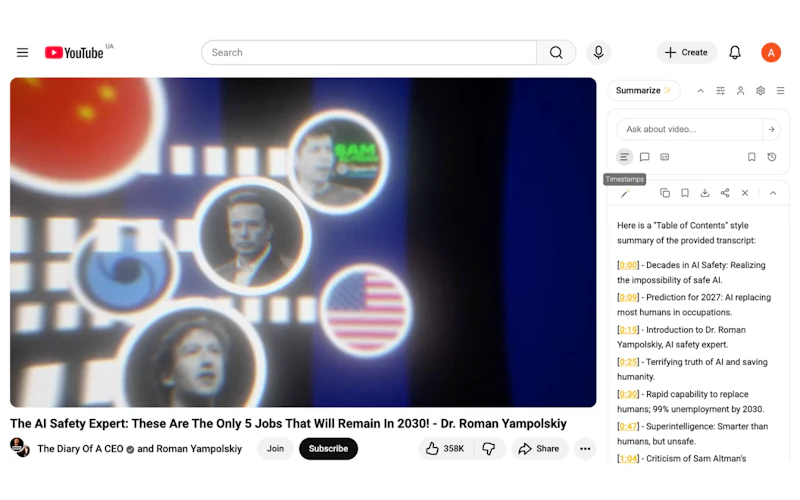 AI Summary: YouTube Summarizer with AI screenshot 2
