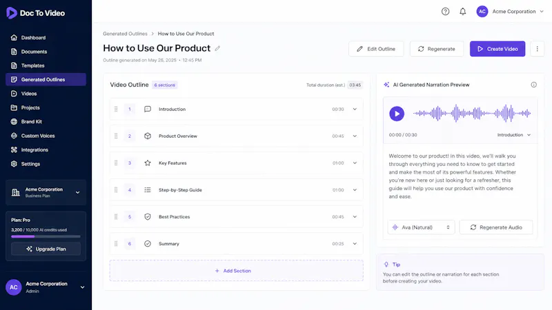Narrdoc — Turn docs into demo videos screenshot 3
