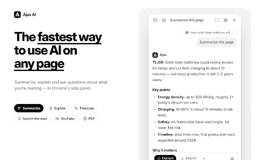 Ajax AI: Smart Assistant & Web Copilot gallery image