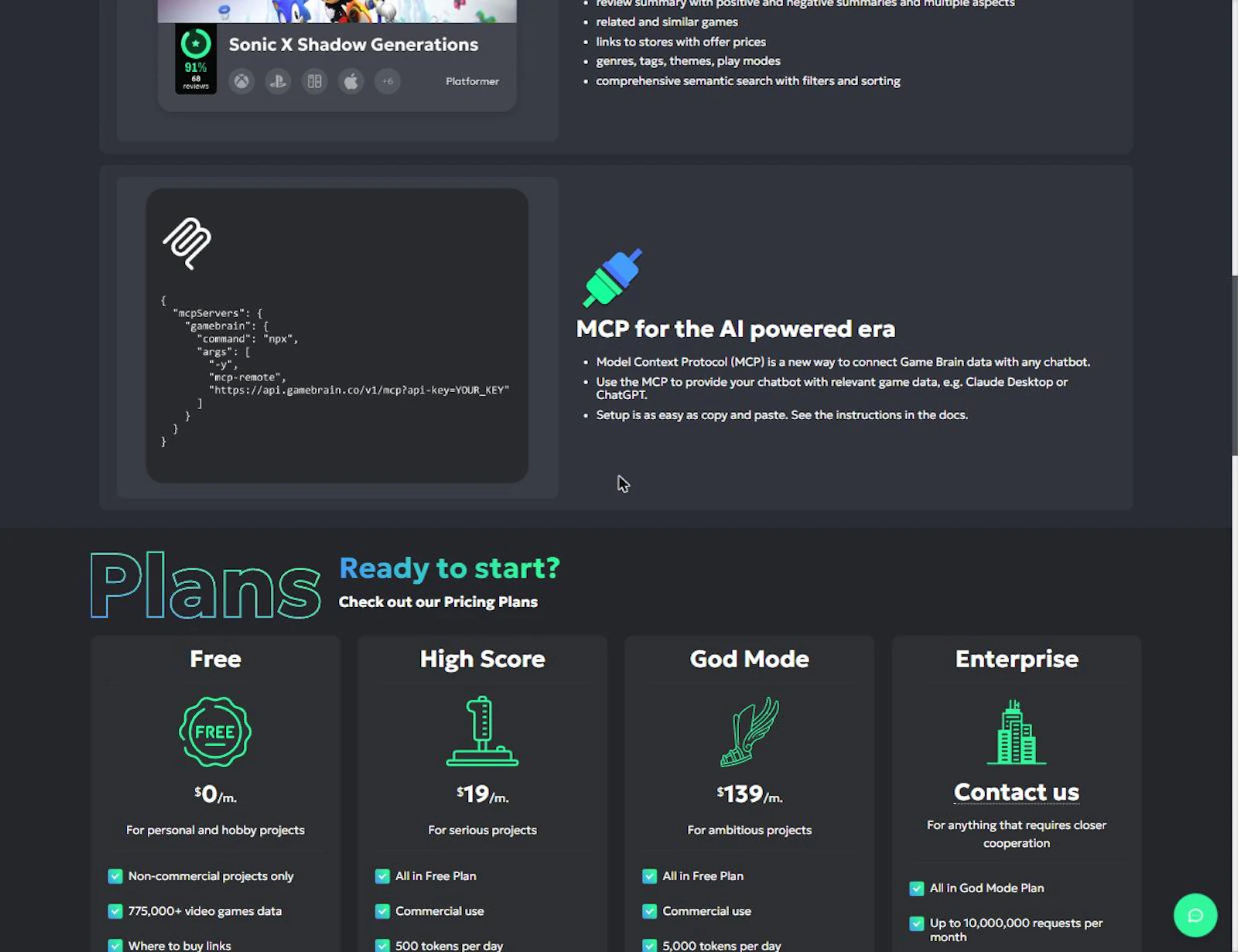 GameBrain API screenshot 3