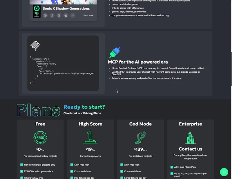 GameBrain API screenshot 3