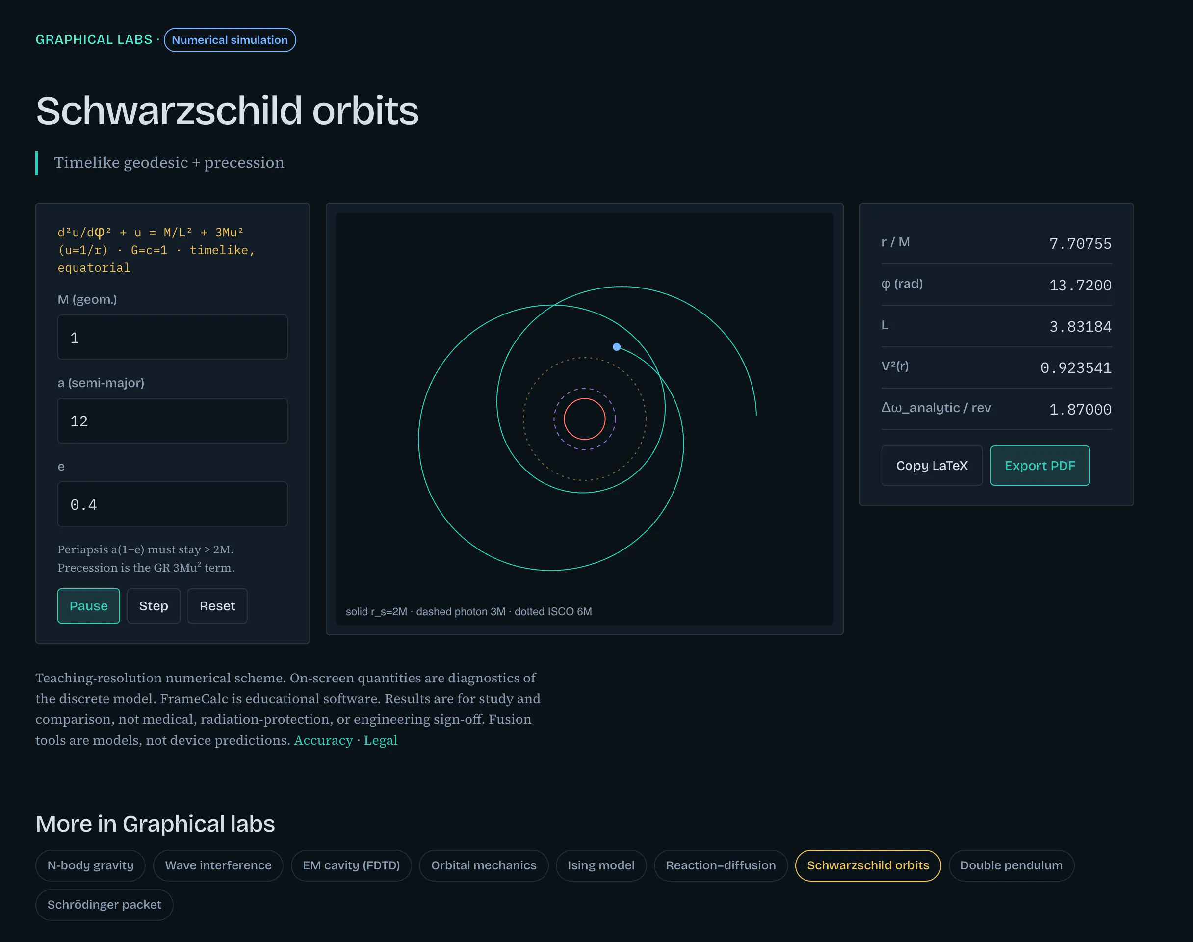 FrameCalc - physics compute with plots gallery image