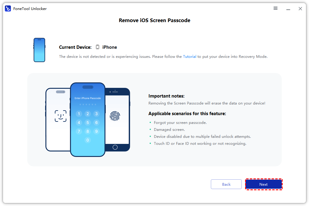 Fonetool 잠금 해제 - 쉽고 안전하며 강력한 iPhone 잠금 해제 미디어 5