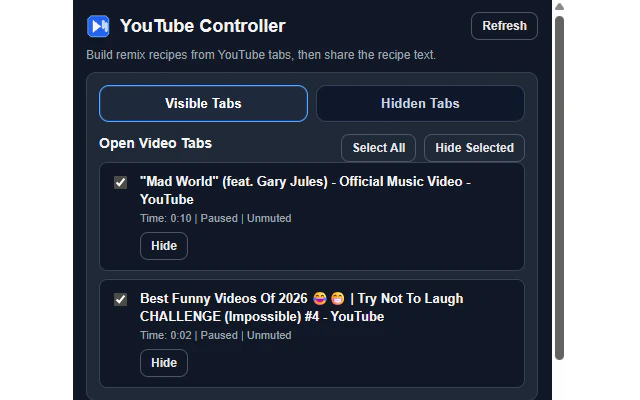 YouTube Playback Recipes Extension