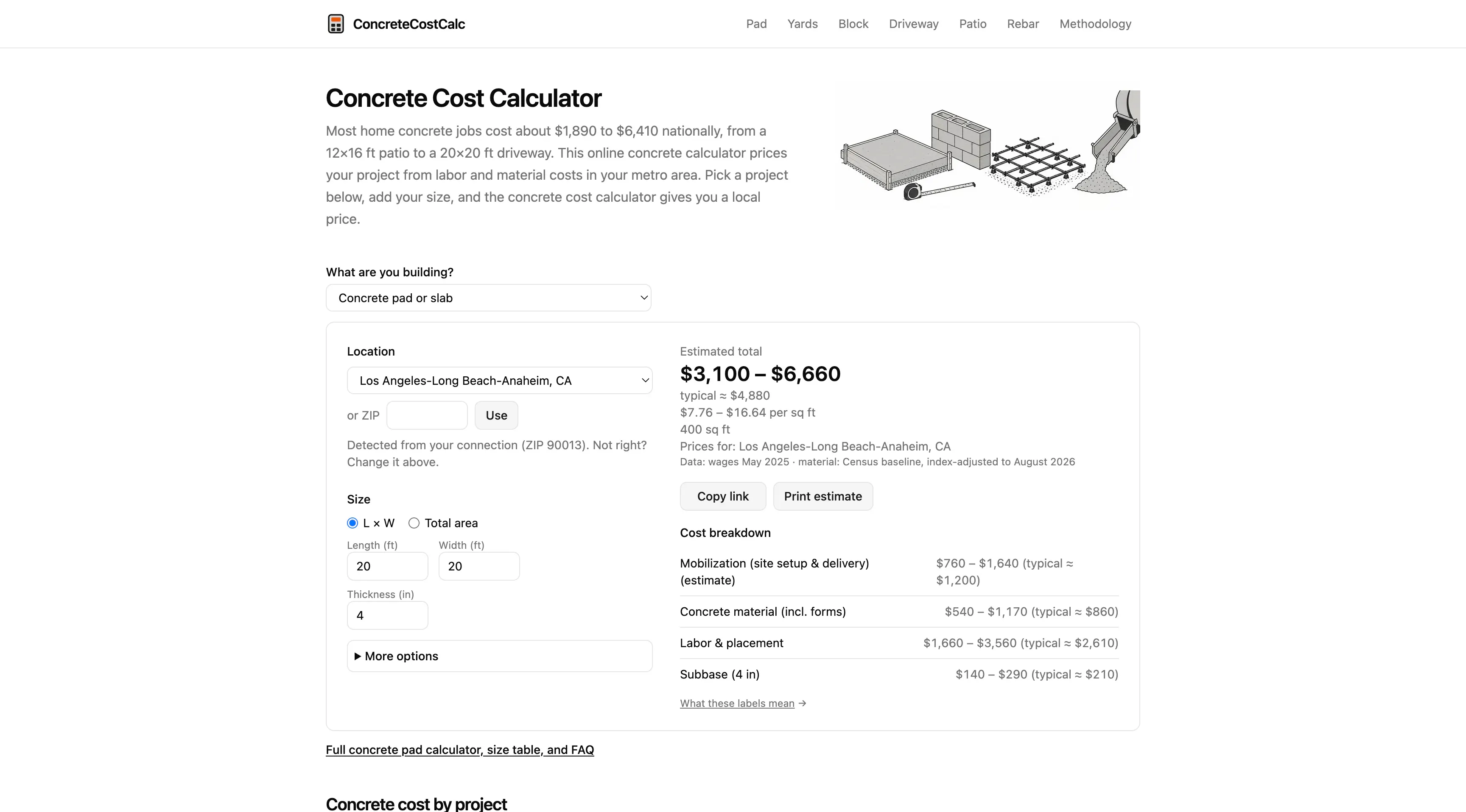 Concrete Cost Calculator gallery image