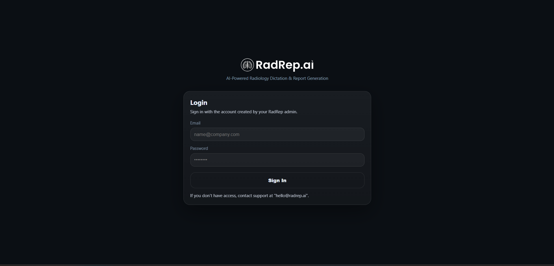 Radrep.ai - Main product screenshot demonstrating key features and user interface