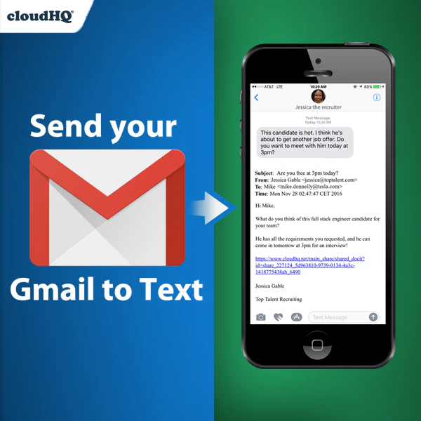 Send Your Email to SMS by cloudHQ