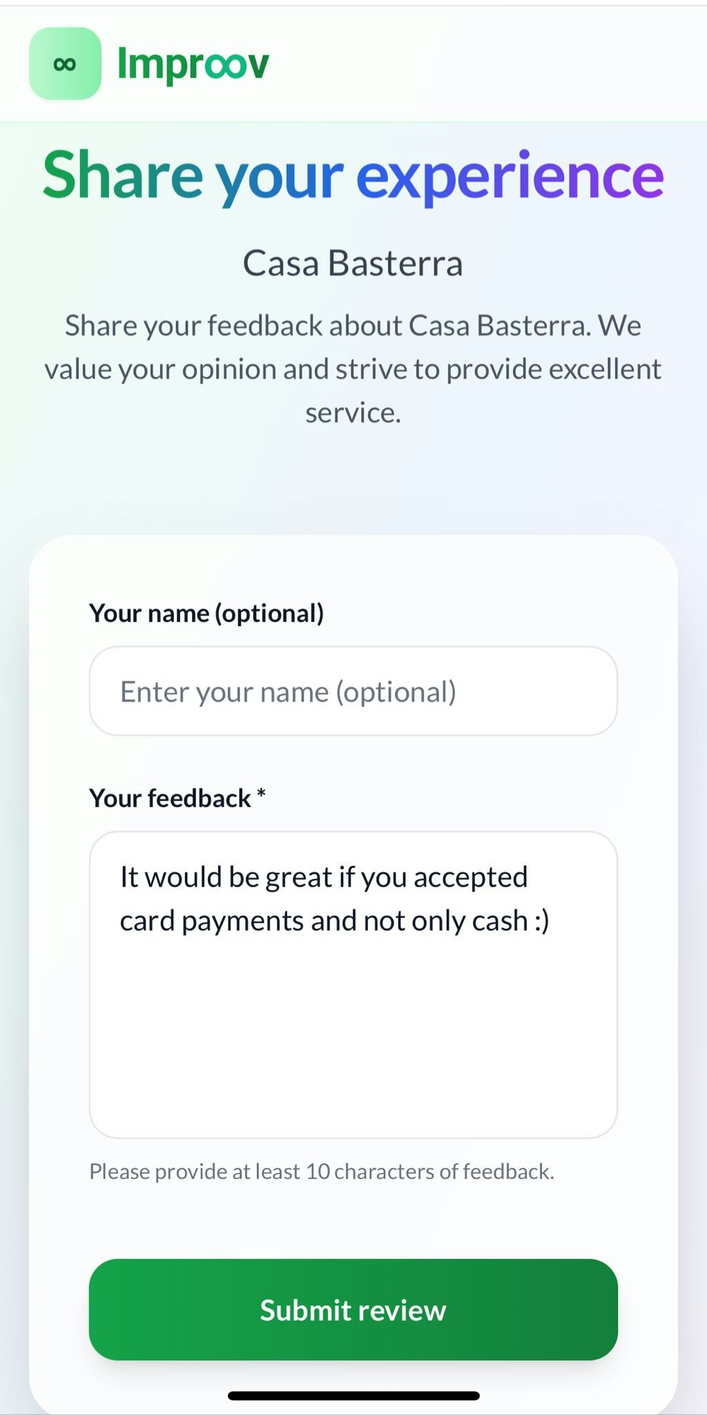 Impr∞v - Customer feedback gallery image