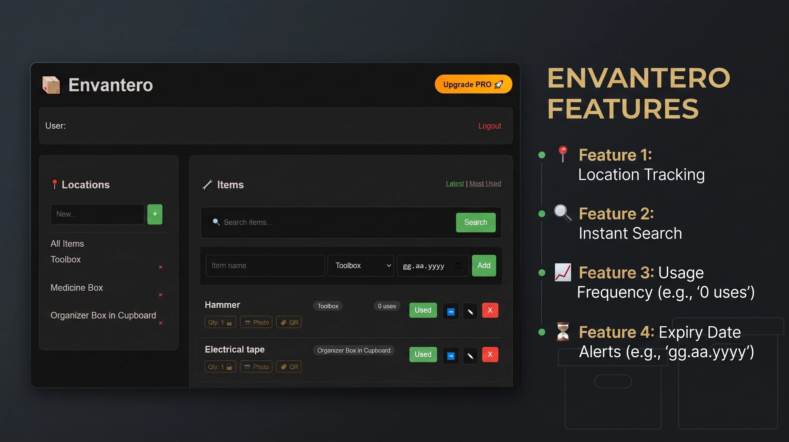 Envantero: Where is my stuff? screenshot 1