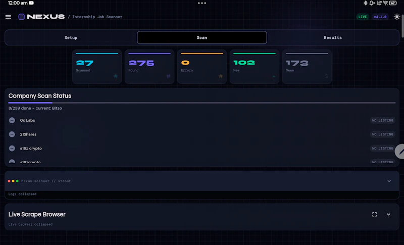 NEXUS Talent Radar — Smart Job Scanner screenshot 3