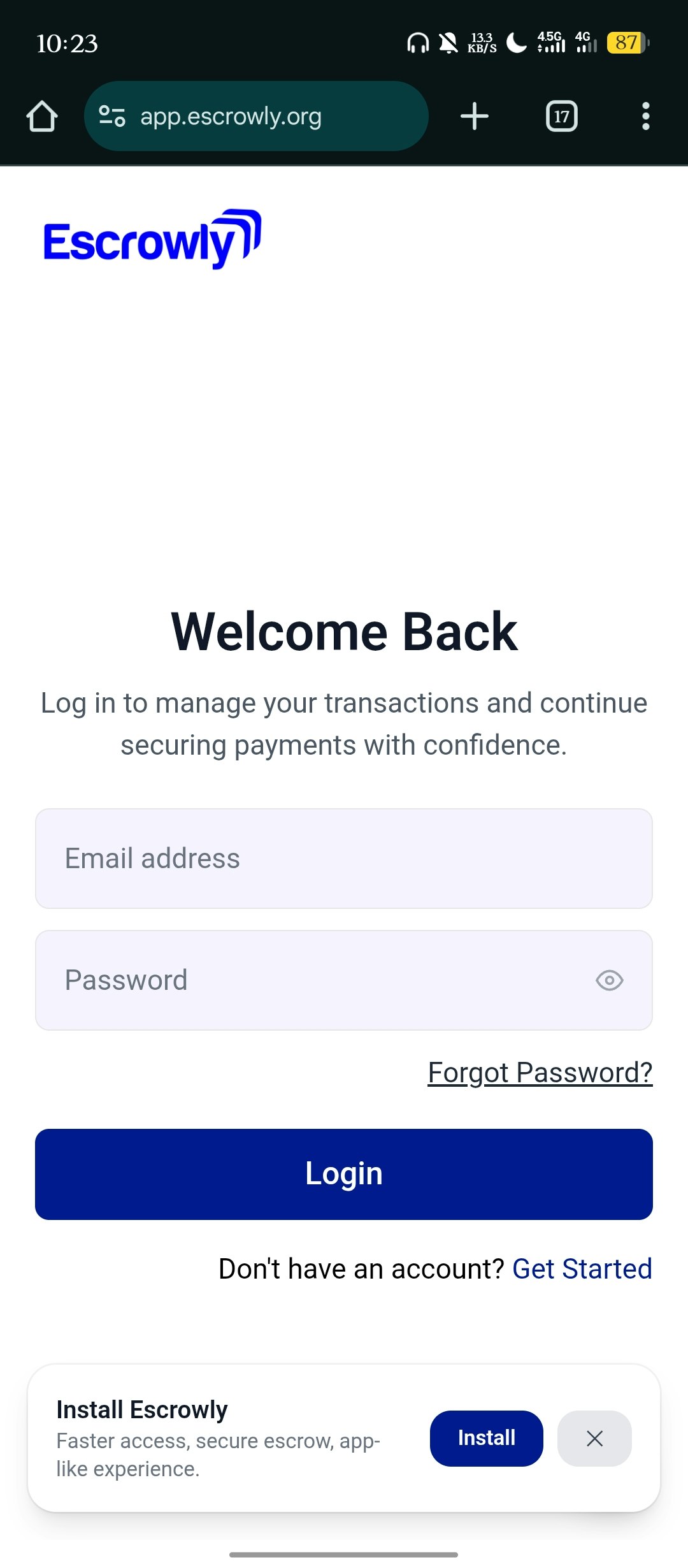 Escrowly - Screenshot 4 showing product features and functionality