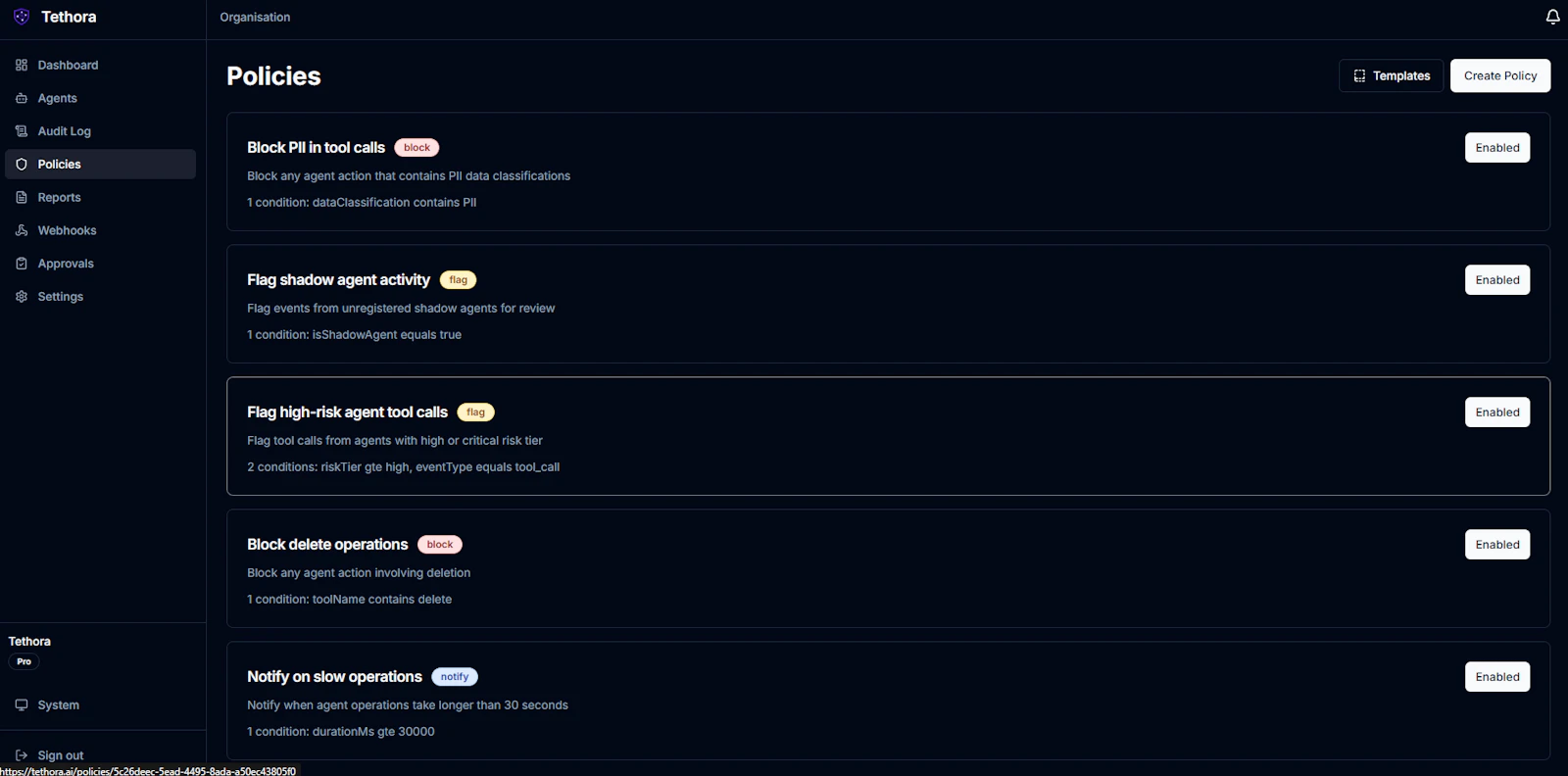 Tethora - AI agent governance screenshot 6