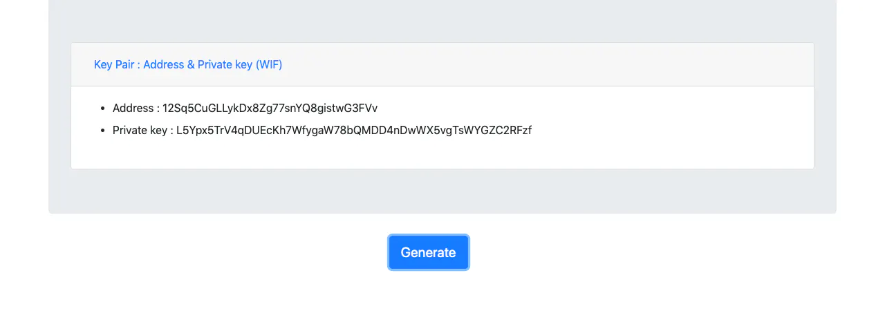 Bitcoin Key Generator