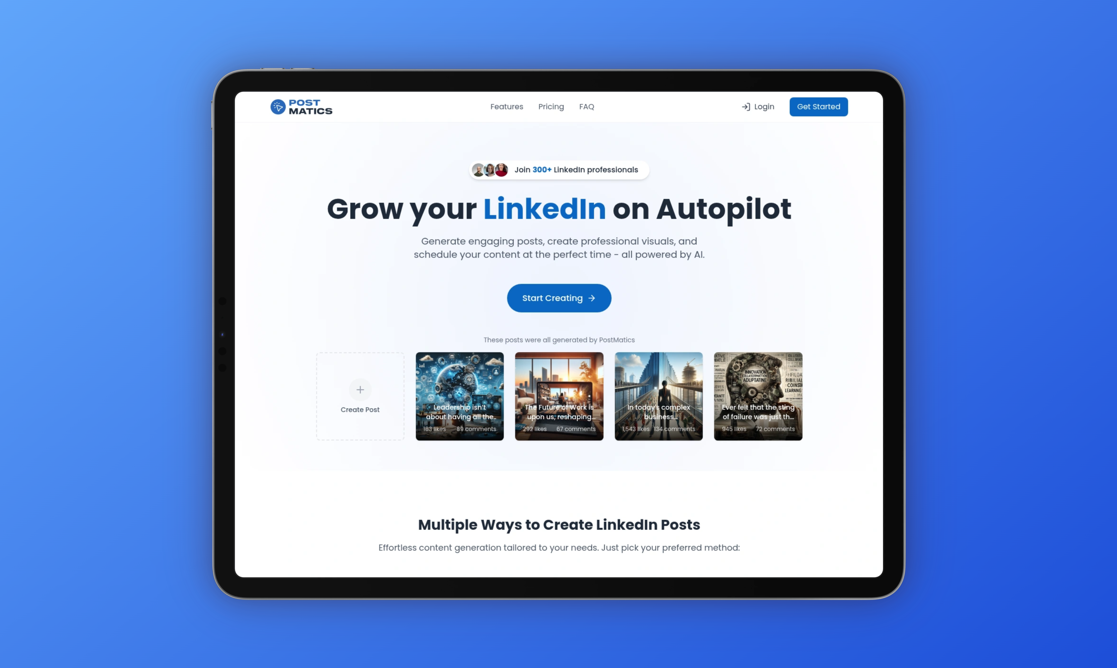 PostMatics - Generate and schedule LinkedIn content in seconds media 1