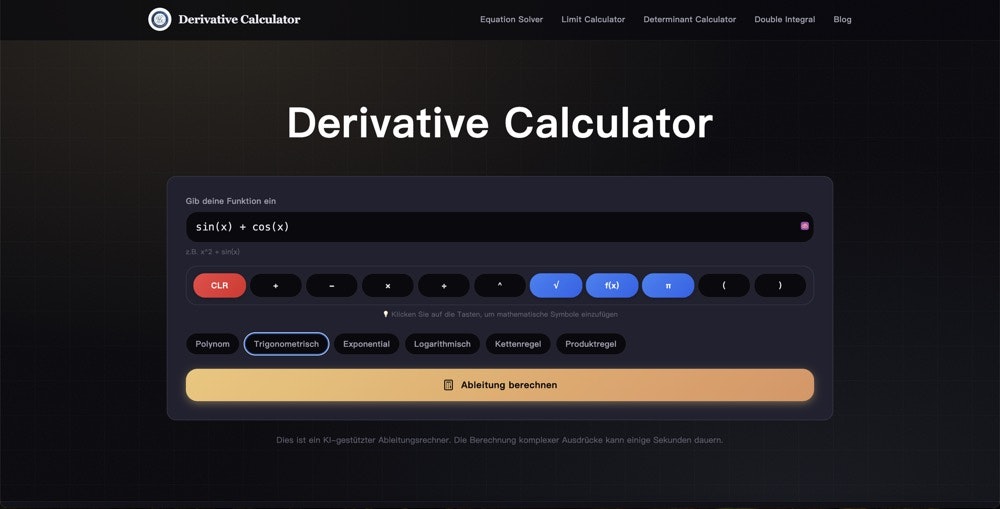 Derivative Calculator - Screenshot 3 showing product features and functionality