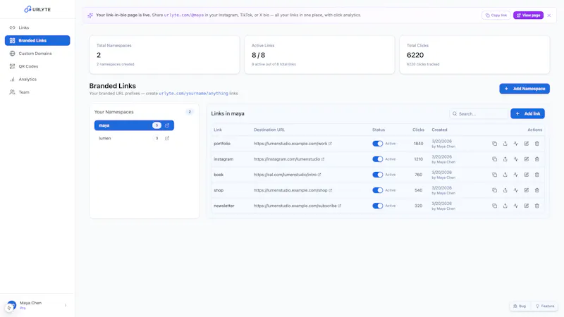 URLyte screenshot 2