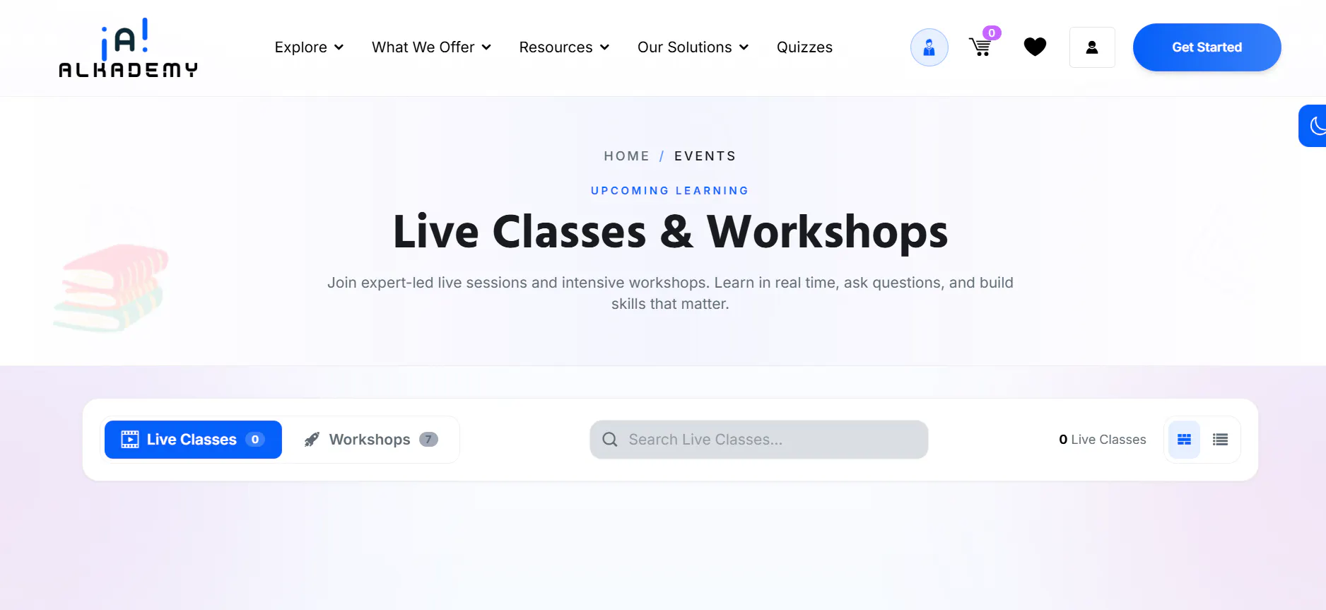 Live Classes on Alkademy gallery image