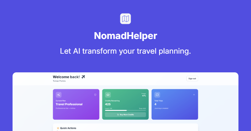 NomadHelper.AI - วางแผนทริปในไม่กี่นาทีด้วย AI media 1