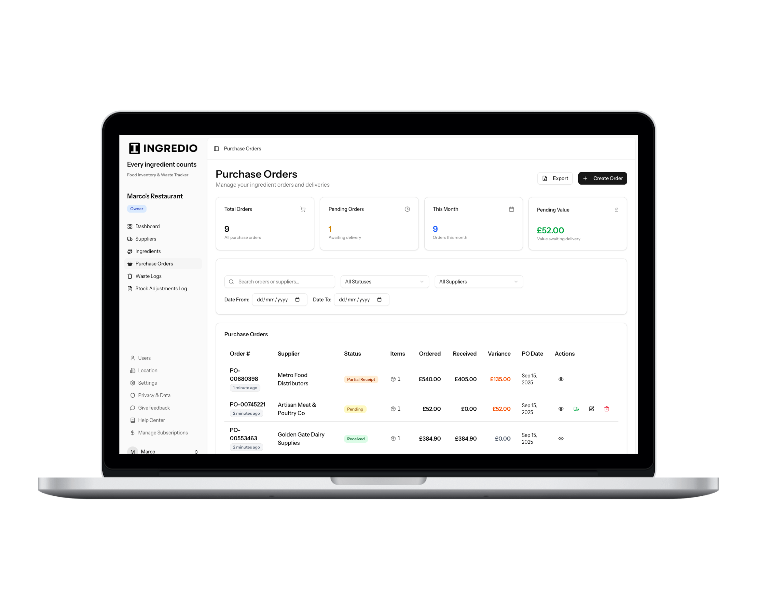 Ingredio: Food Inventory & Waste Tracker gallery image