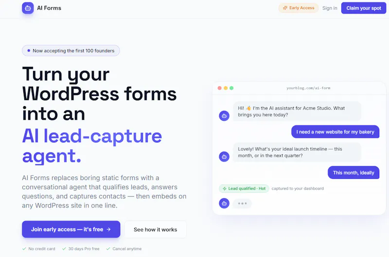 AI Forms for WordPress screenshot 1