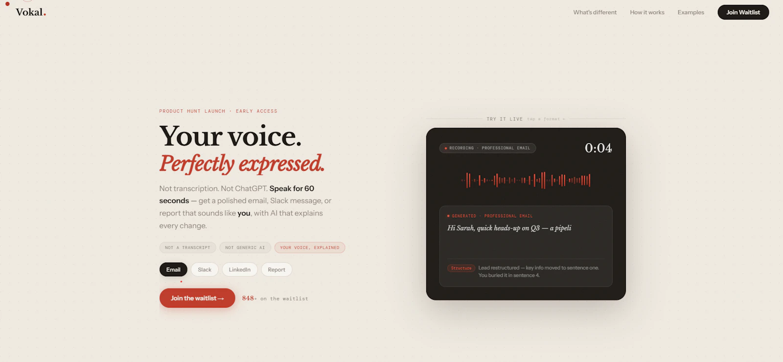 Vokal — Your voice. Perfectly expressed. screenshot 1