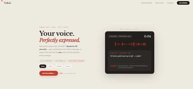 Vokal — Your voice. Perfectly expressed. screenshot 1