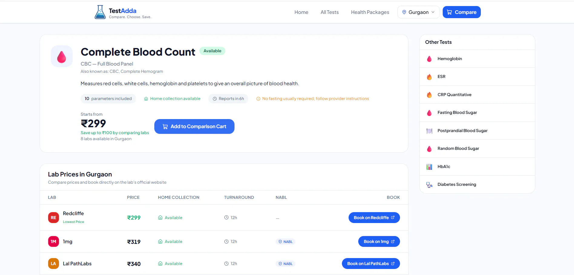 TestAdda — Compare Lab Test Prices gallery image