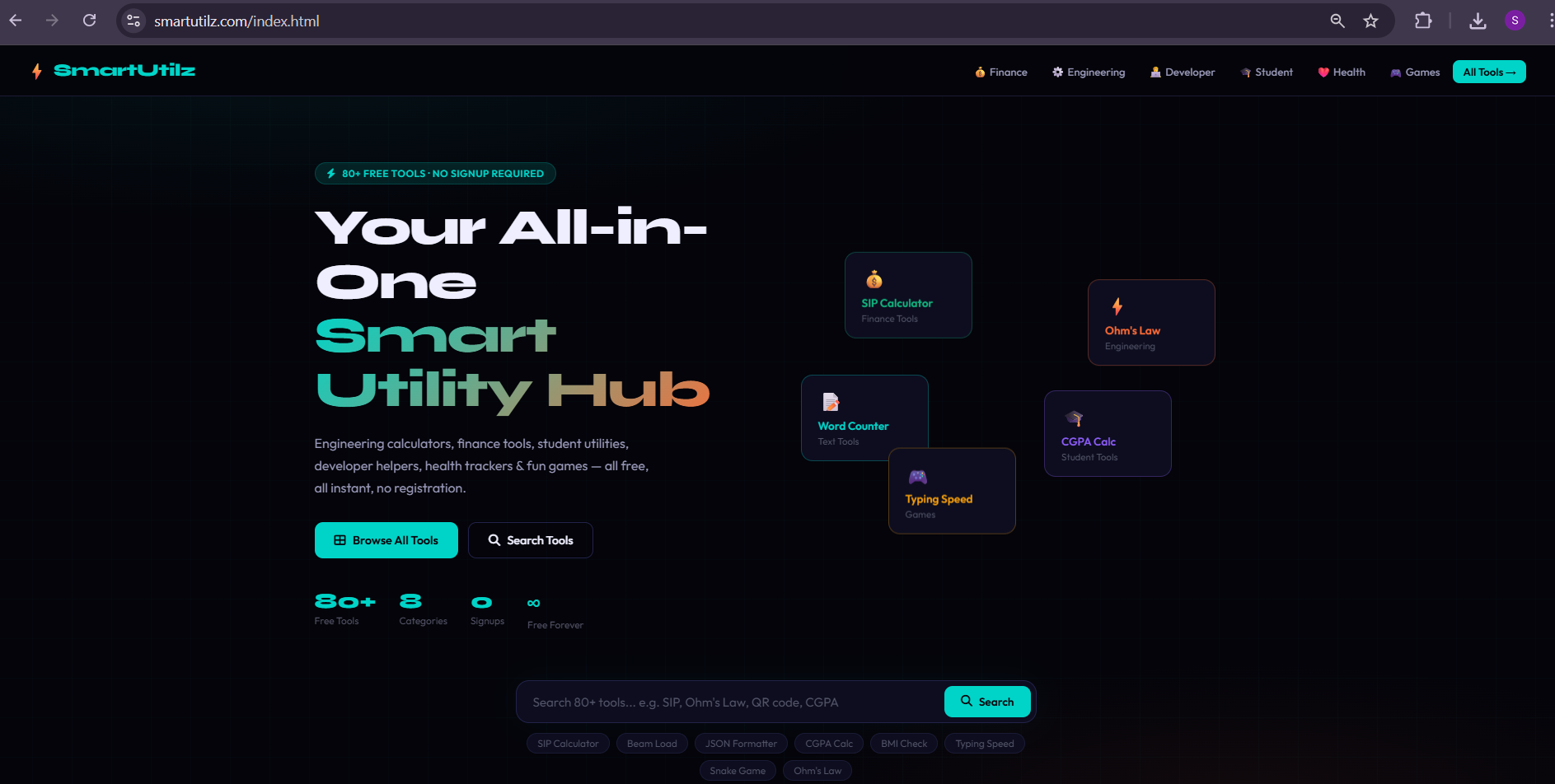 SmartUtilz_Free Online Tools - Main product screenshot demonstrating key features and user interface