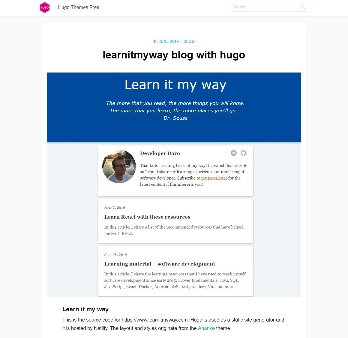 Hugo Themes Free gallery image