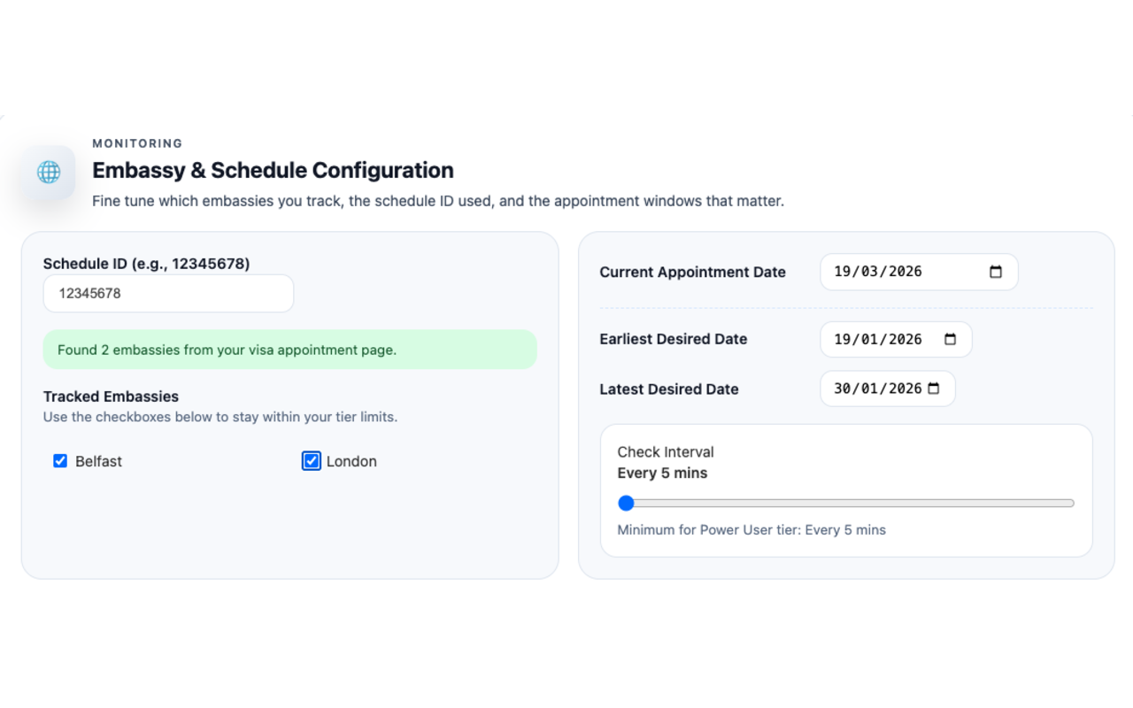 VisaSlotWatch - Screenshot 4 showing product features and functionality