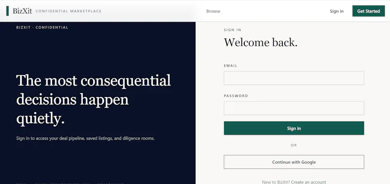 BizXit-Confidential Business Marketplace screenshot 2