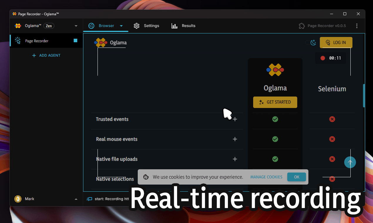 Website Recorder | Oglama - Screenshot 4 showing product features and functionality