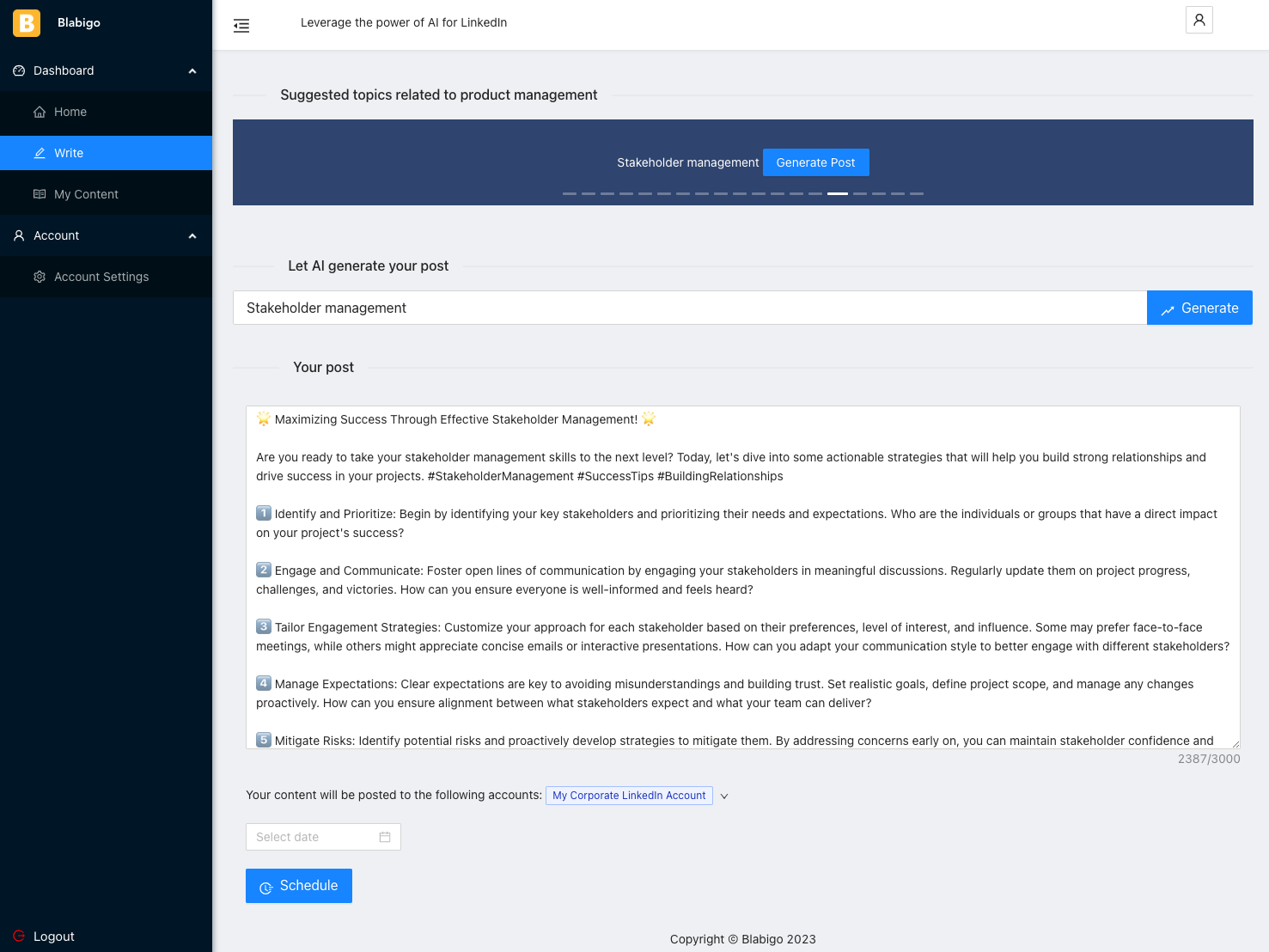블라비고 ai - LinkedIn에서 개인 브랜드를 성장시키고 잠재력을 발휘하십시오 미디어 3