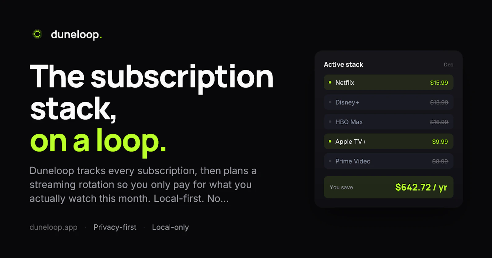 duneloop. screenshot 1