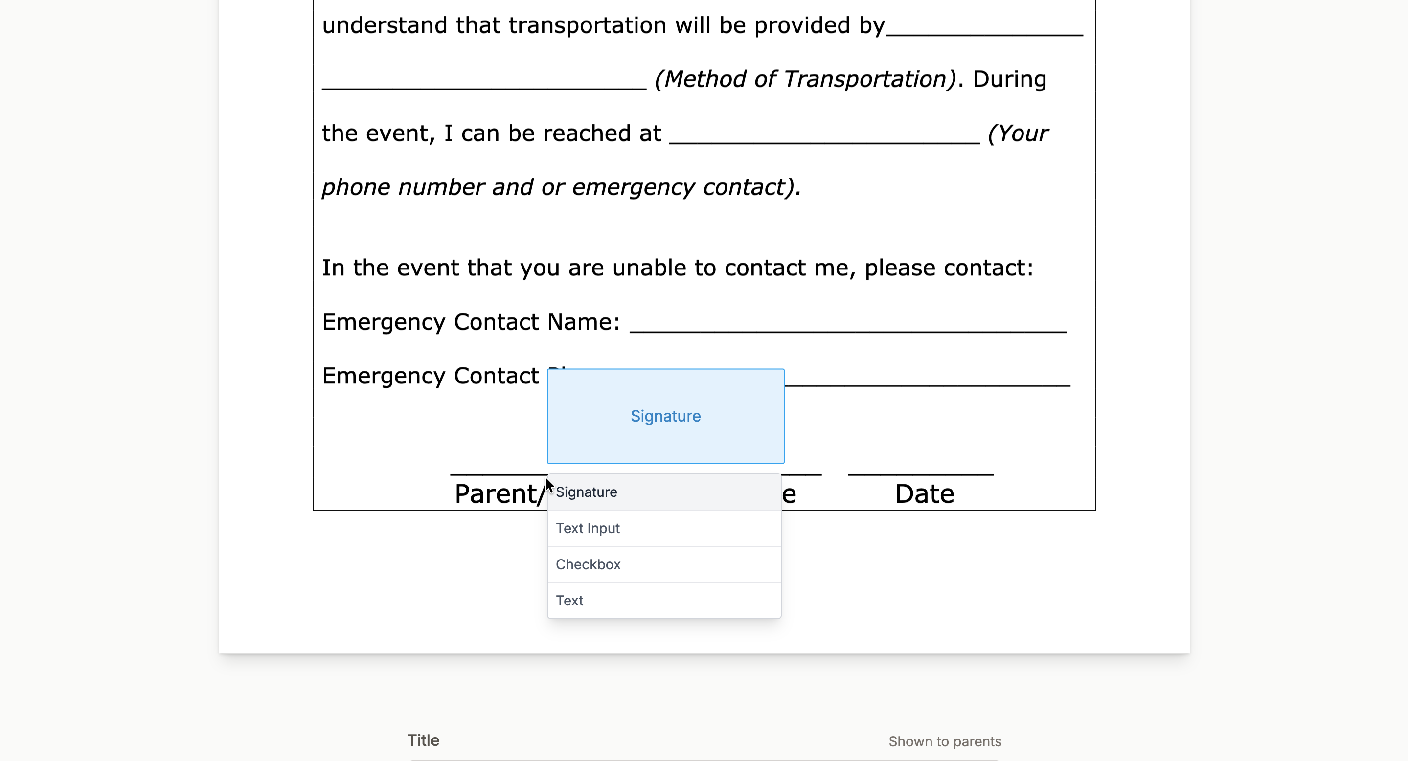 ParentSignature gallery image