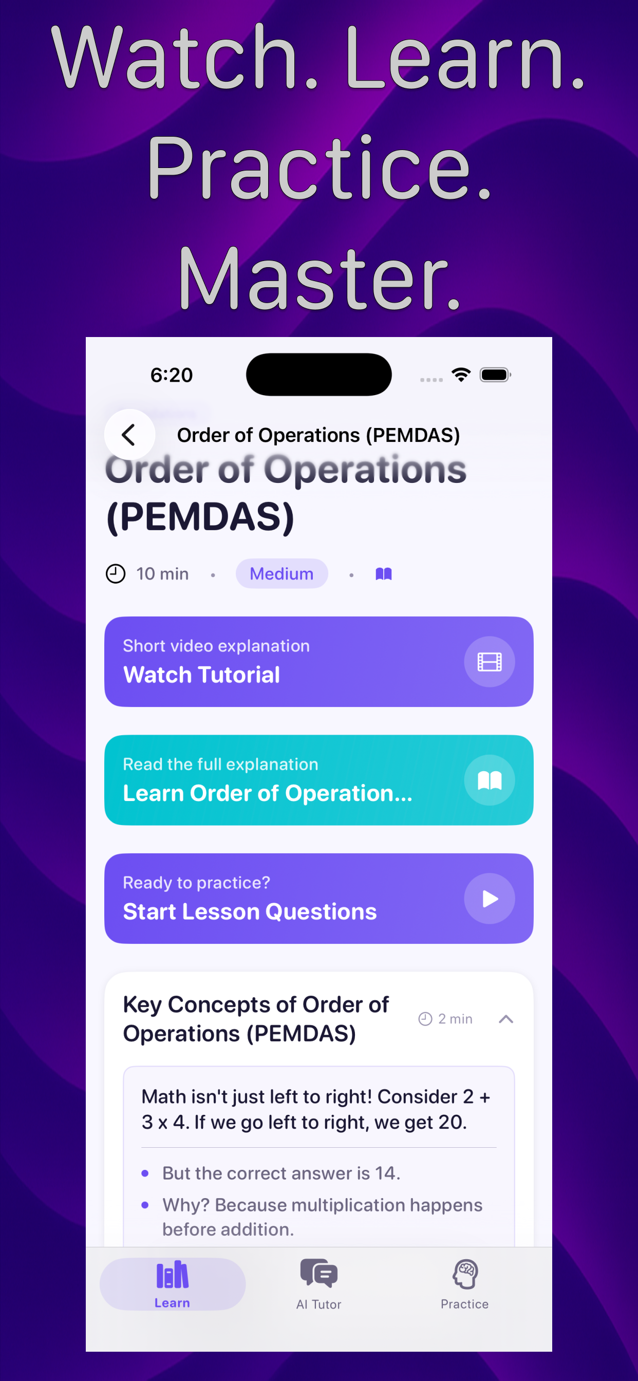 Math Hero: High School Math Tutor - Screenshot 2 showing product features and functionality