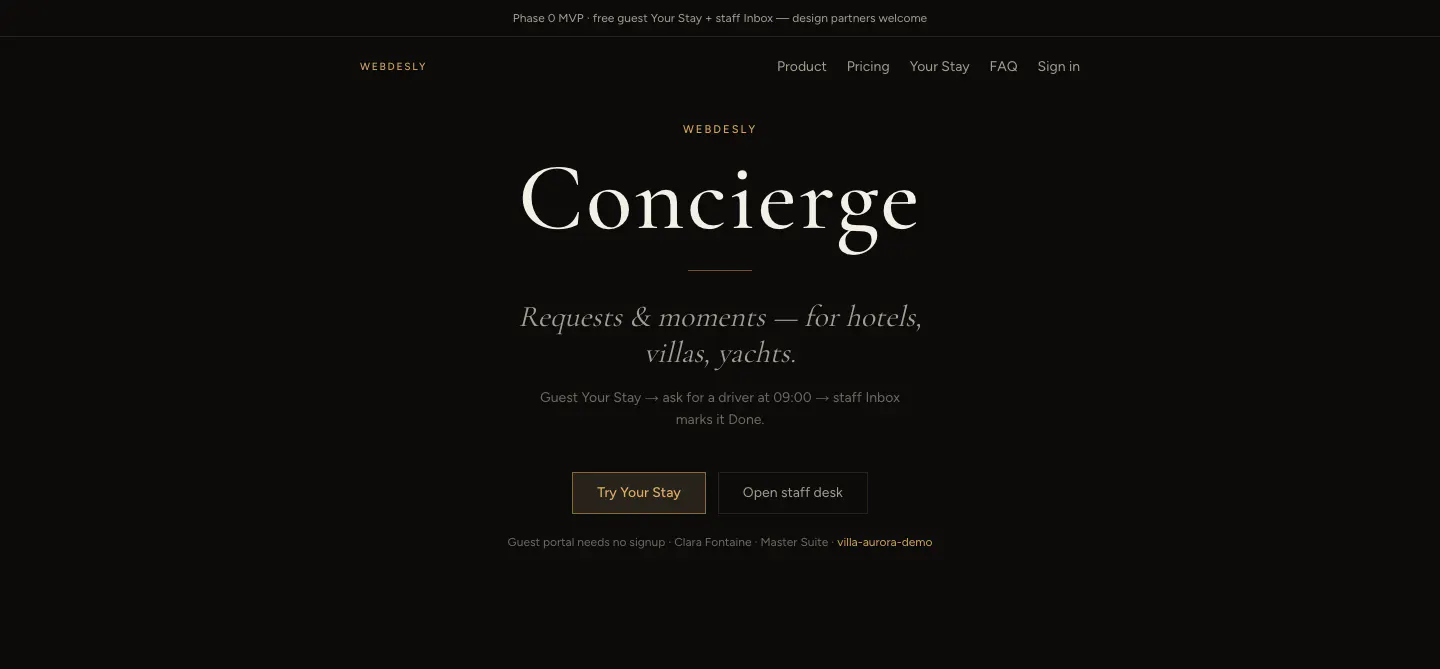 Webdesly Concierge gallery image