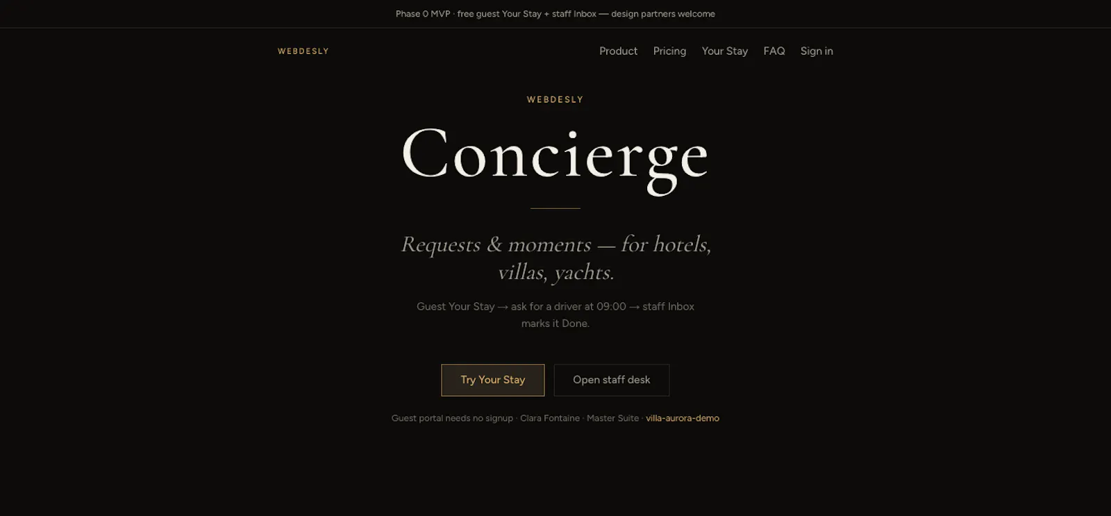Webdesly Concierge screenshot 1