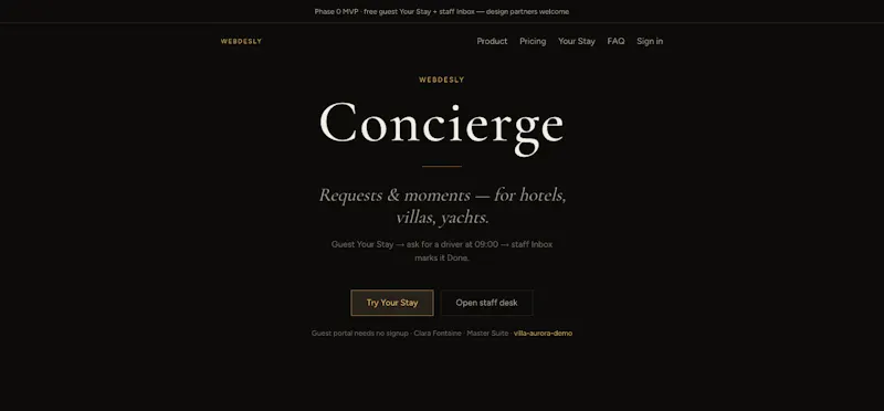 Webdesly Concierge screenshot 1