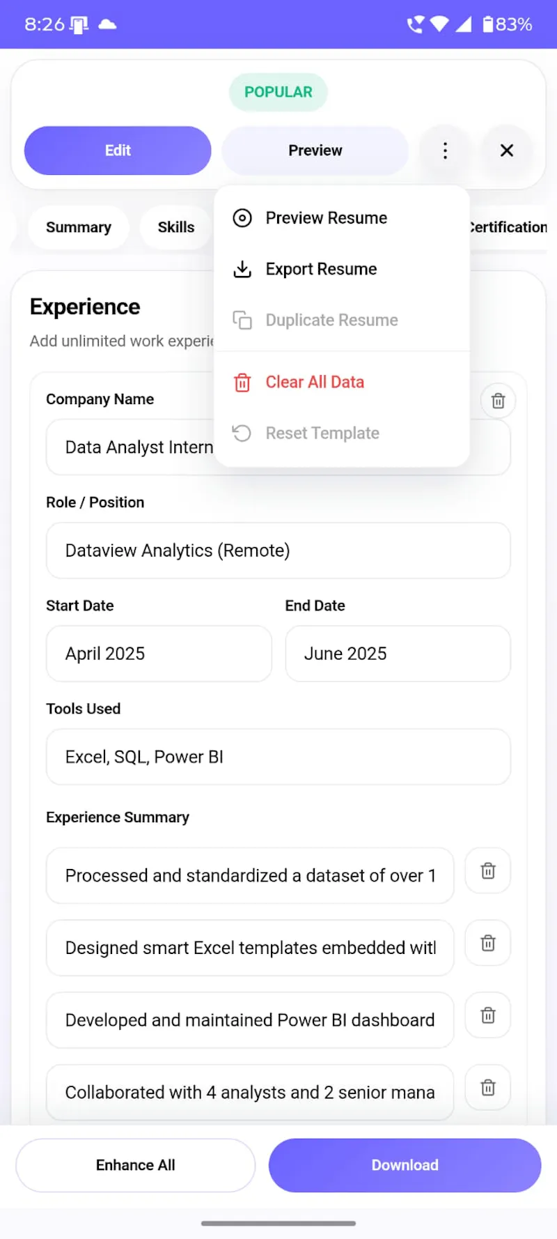 ResumeLab screenshot 2