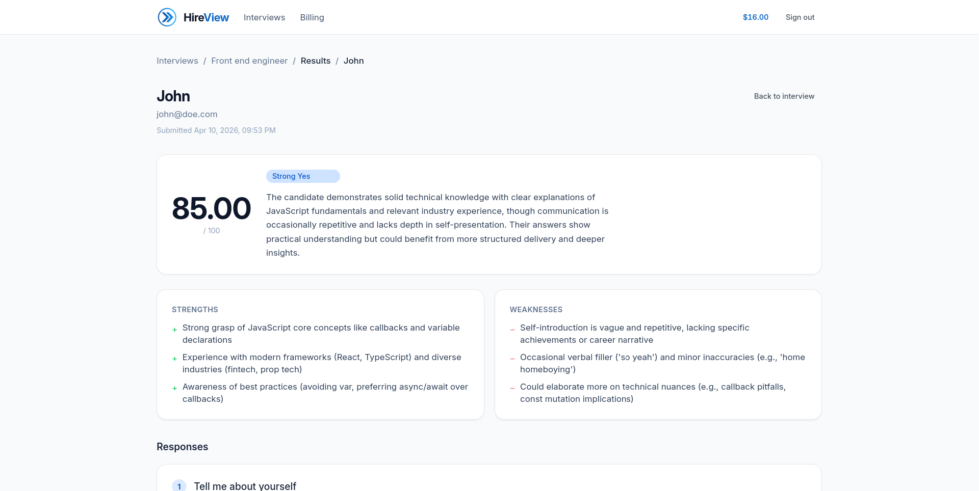 Hireview.io Launch gallery image