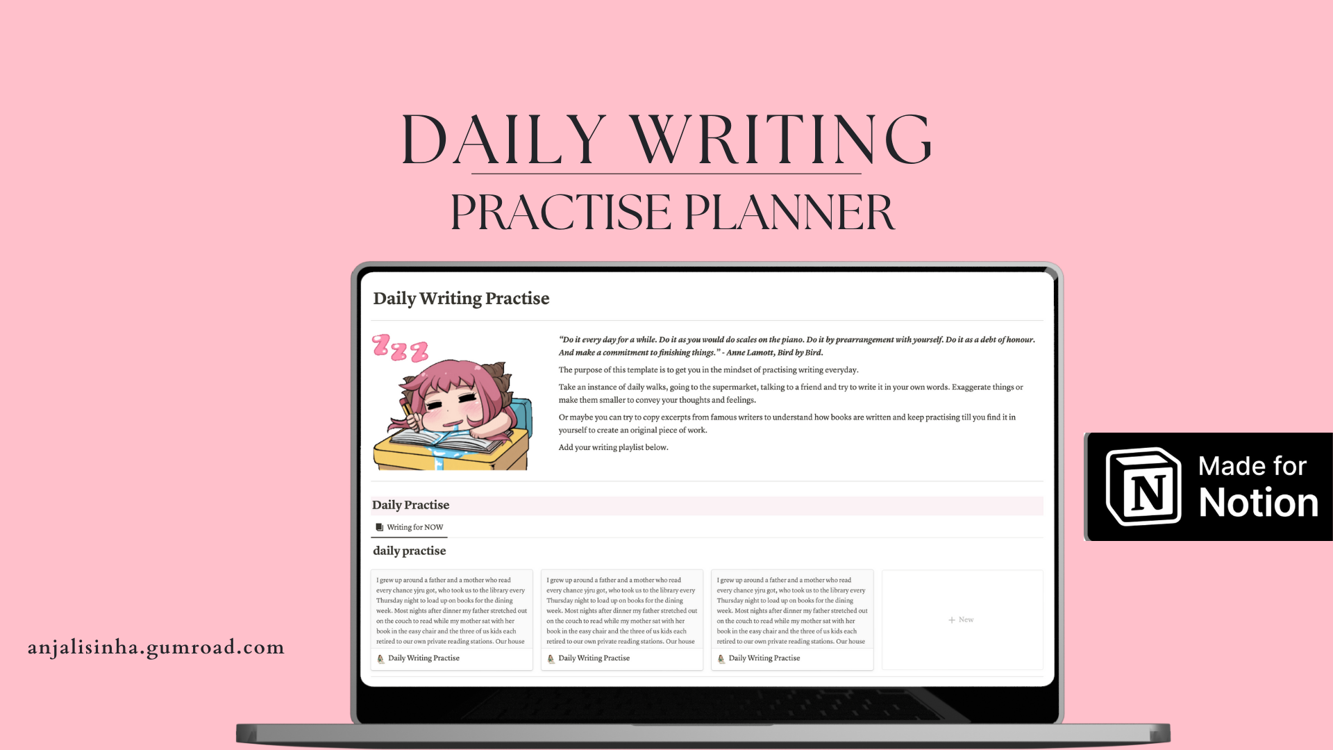 Planificadora diaria de práctica de escritura - Escribe todos los días. media 1