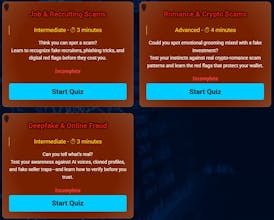 Financial Scam & Fraud Awareness Quizzes gallery image