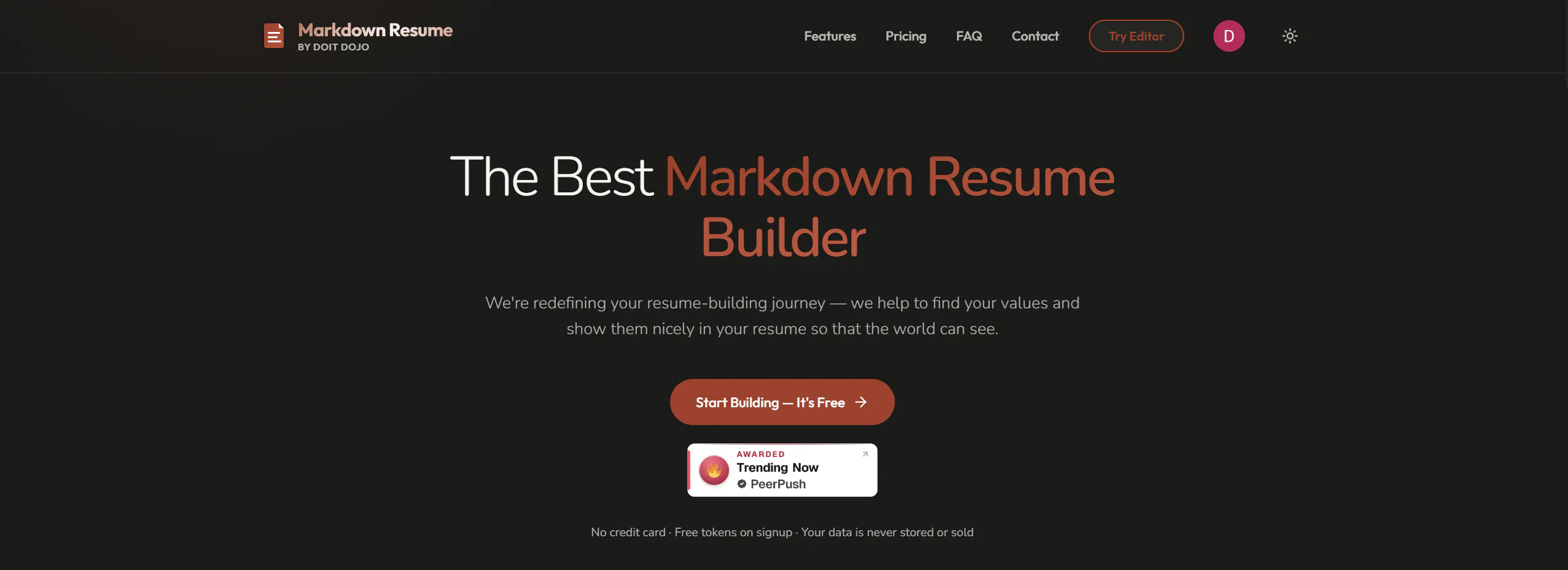 Markdown Resume Builder 截图